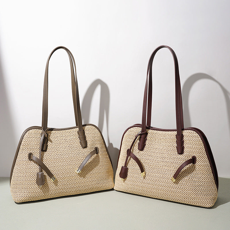Woven and Leather Vacation Crossbody