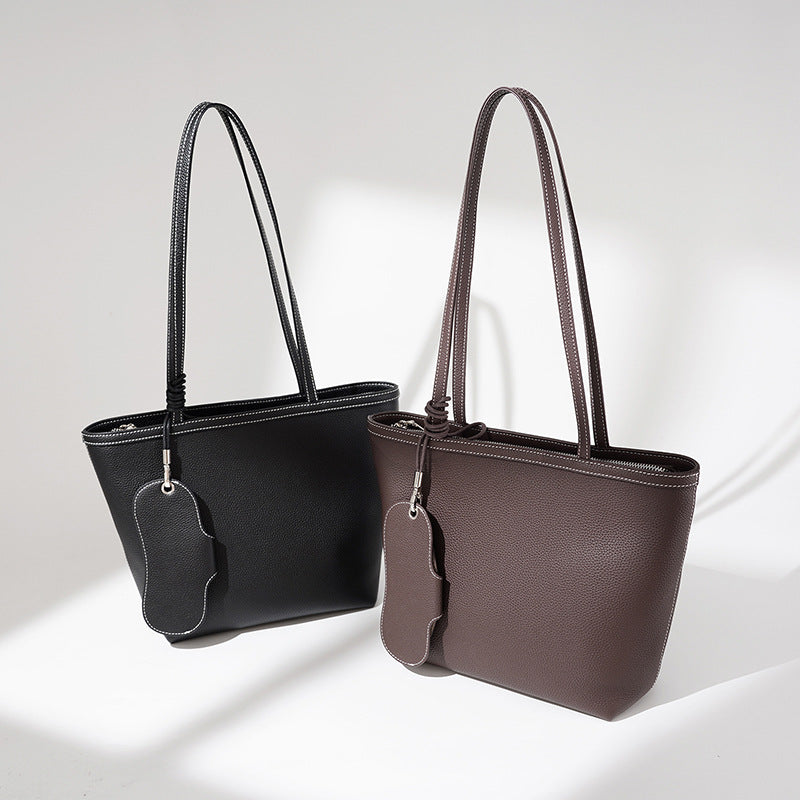 Full-Grain Leather Shoulder Tote