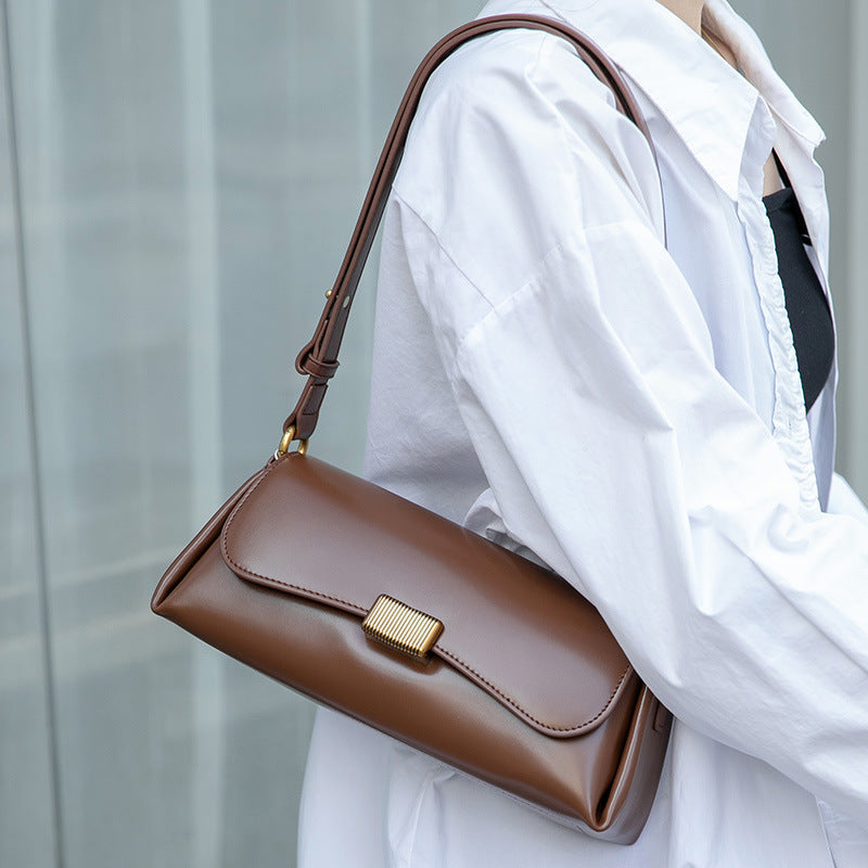 Red Vintage Leather Baguette Bag