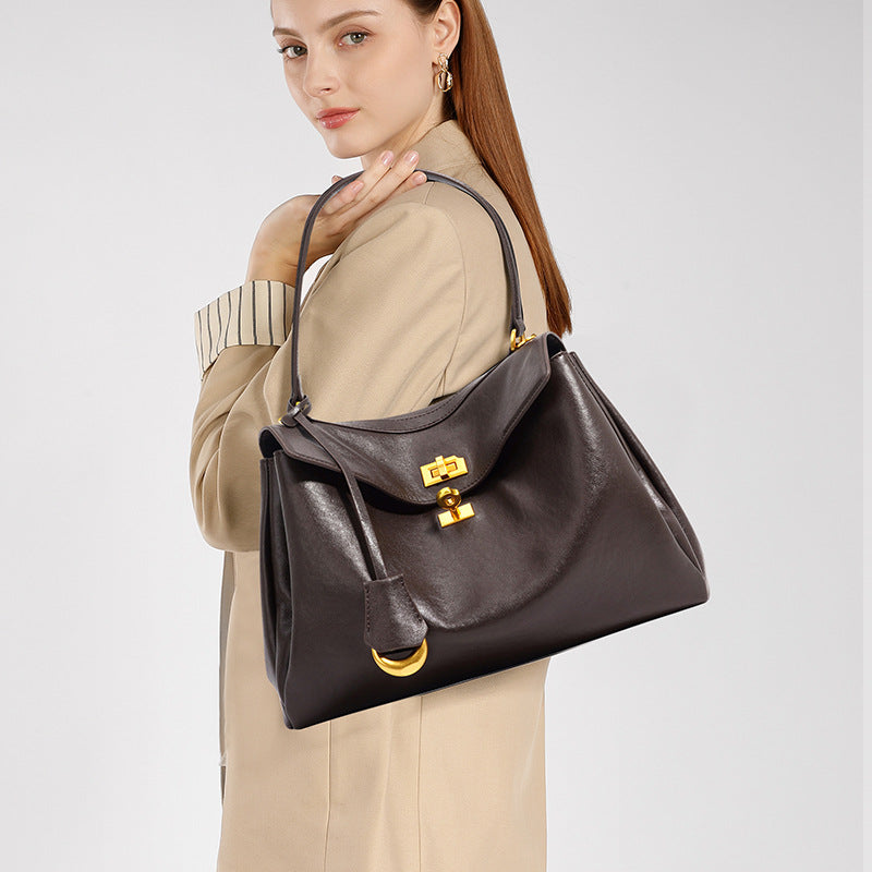 Large Cowhide Relaxed Hobo