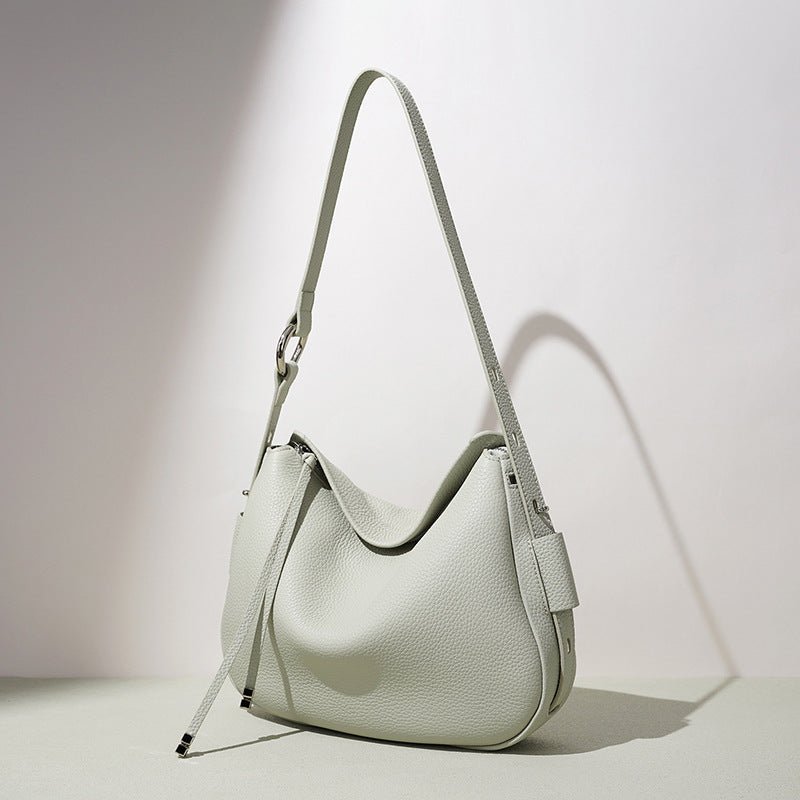 Top-Grain Leather Minimalist Shoulder Bag