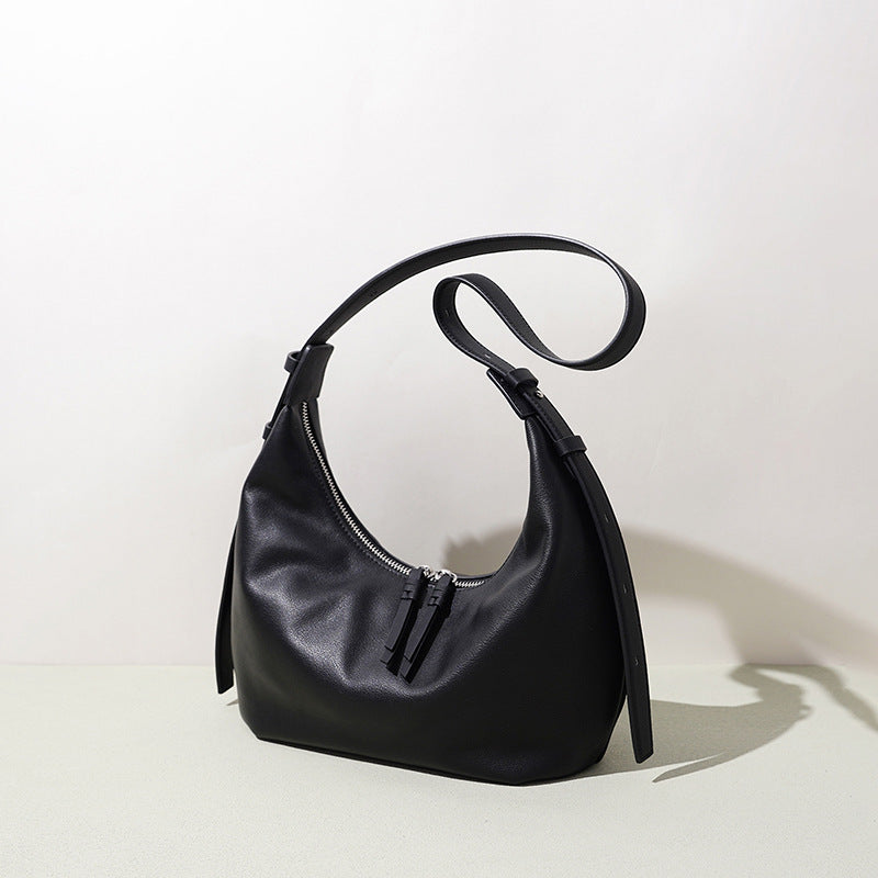Soft Top-Grain Leather Dumpling Bag