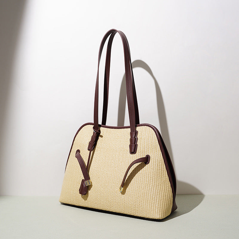 Leather and Woven Vacation Crossbody