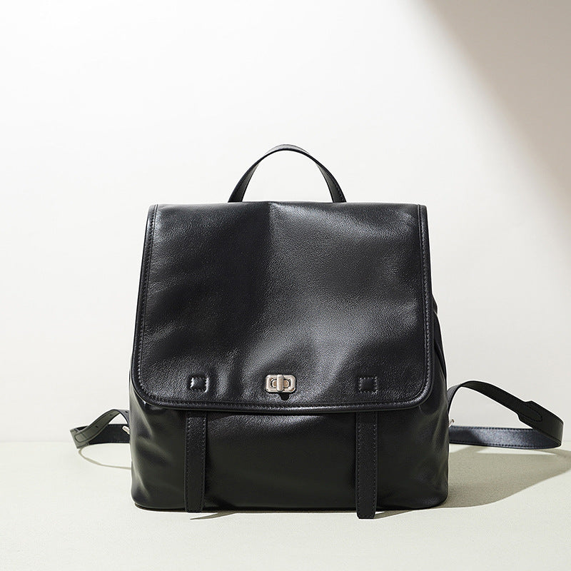 Lightweight Leather Messenger Backpack