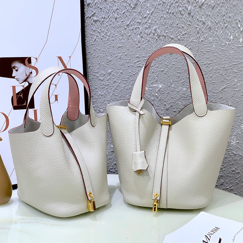 Top-Grain Leather Everyday Basket Bucket