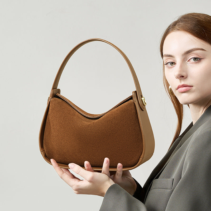 Suede Leather Commuter Crossbody