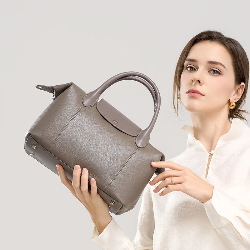 Top-Grain Leather Boston Bag