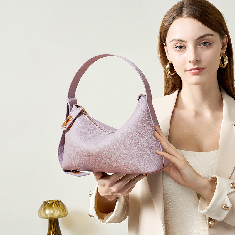 Black Full-Grain Leather Dumpling Bag
