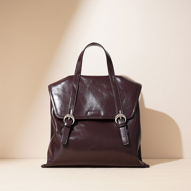 Large Leather Convertible Briefcase Backpack
