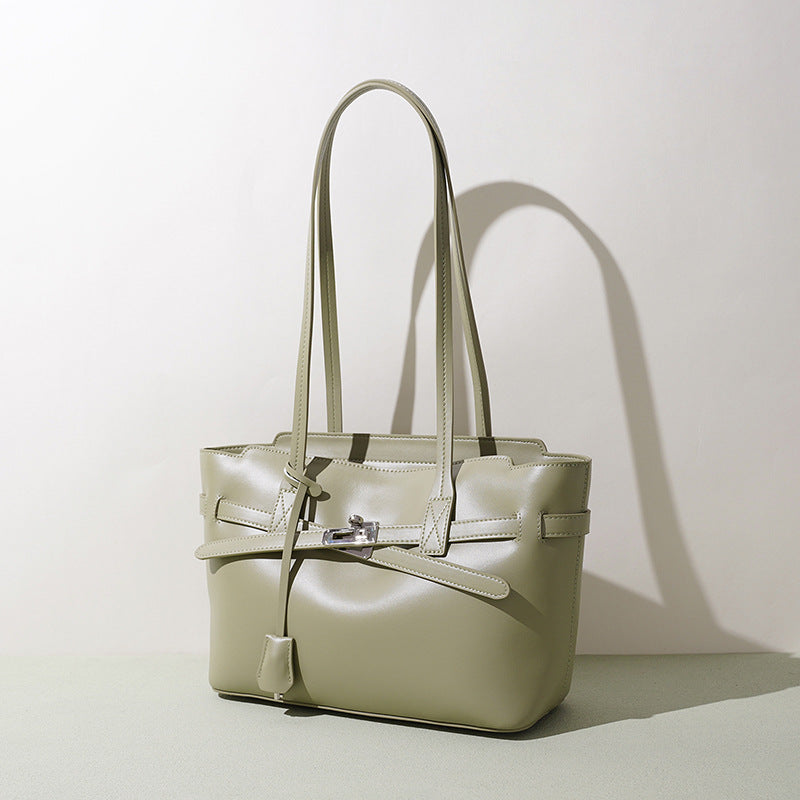 Large Leather Work Shoulder Tote