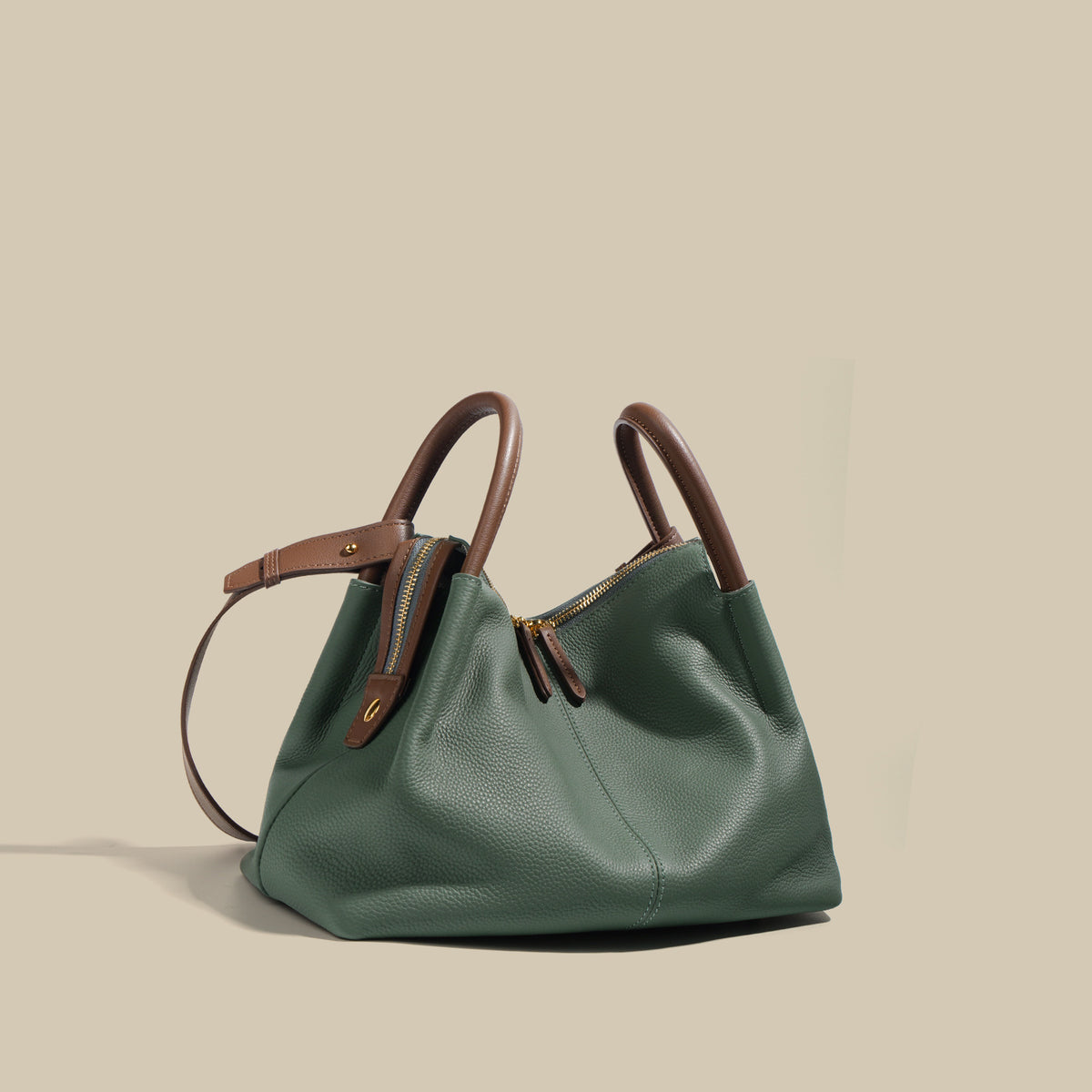Full-Grain Leather Pillow Tote