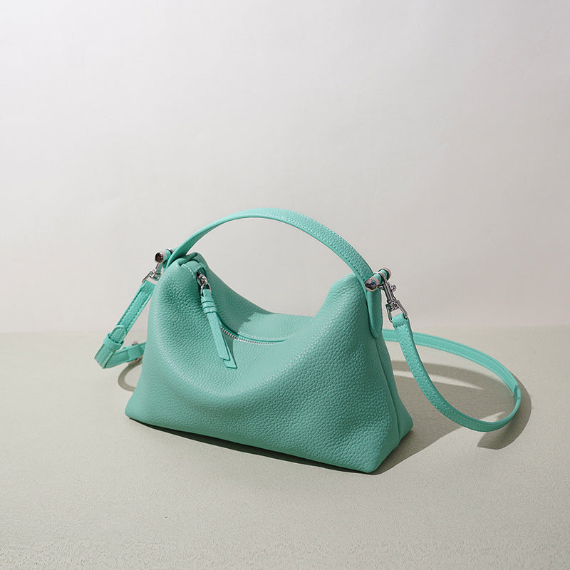 Colorful Pebbled Cowhide Pouch Bag