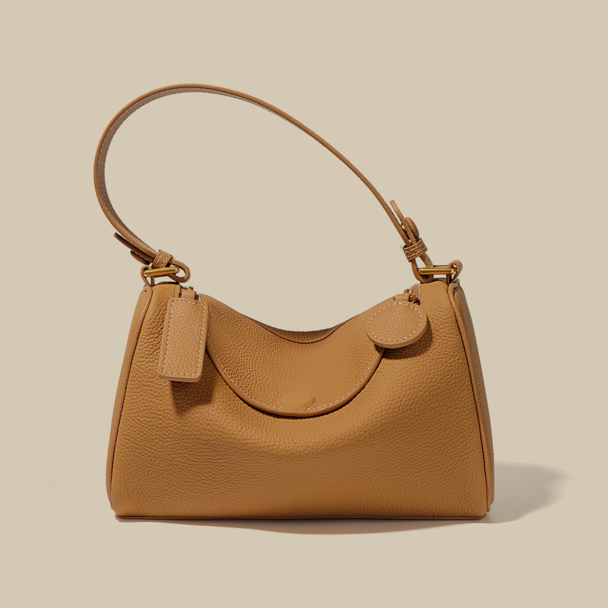 Top-Grain Leather Pillow Boston Bag