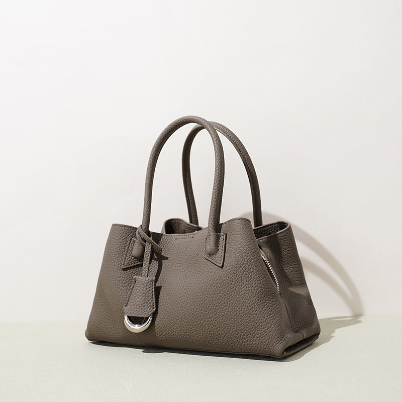 Top-Grain Leather Basket Briefcase