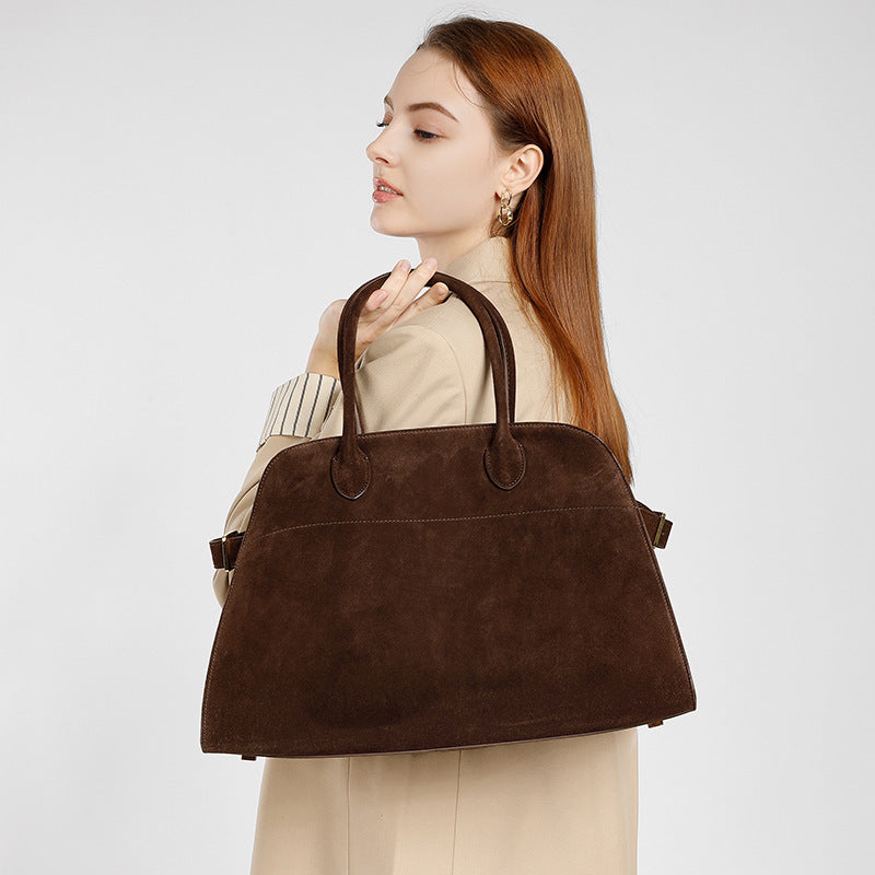 Vintage Suede Cowhide Carryall Tote
