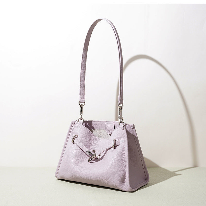 Top-Grain Leather Bucket Shoulder Bag