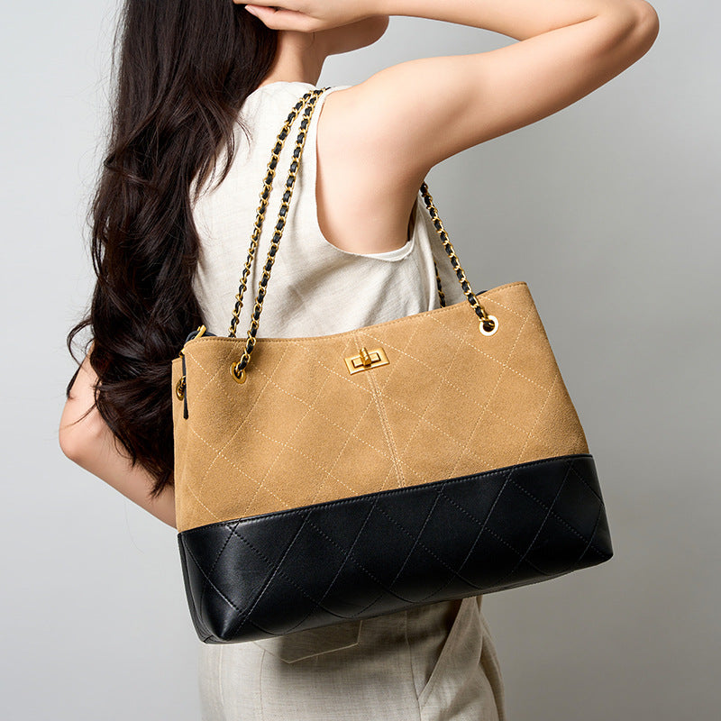 Suede Chain-Strap Shoulder Bag