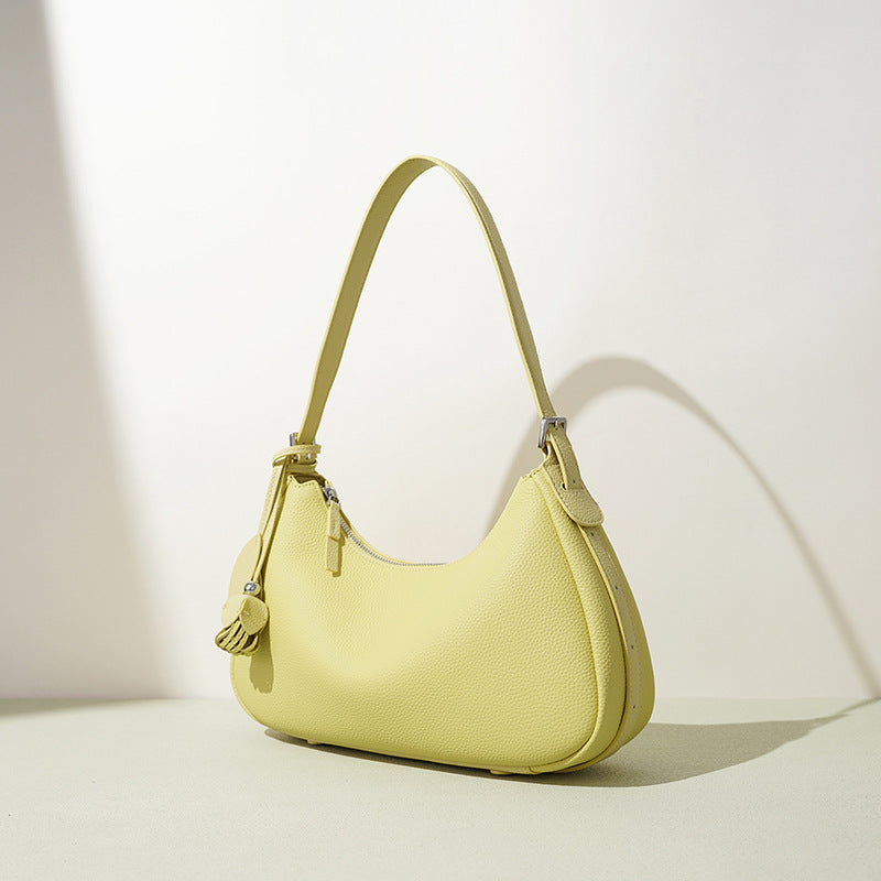 Leather Crescent Shoulder Bag