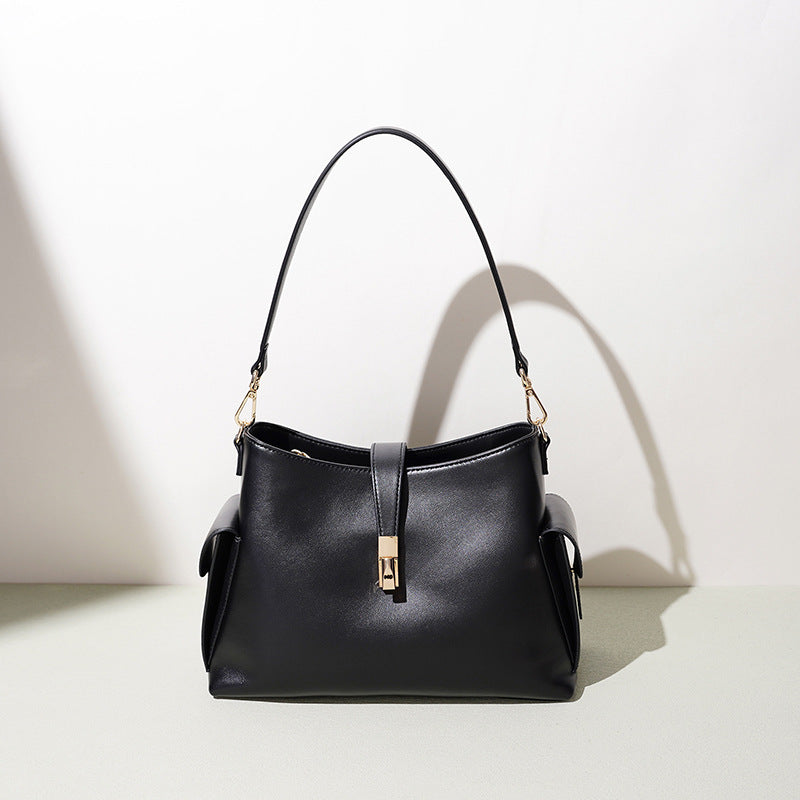 Large Leather Bucket Shoulder Bag