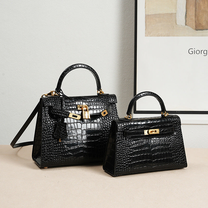 Structured Leather Top-Handle Crossbody