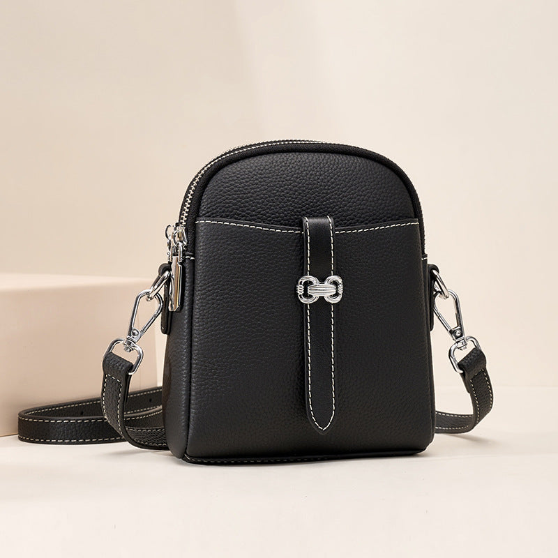 Top-Grain Leather Mini Phone Bag