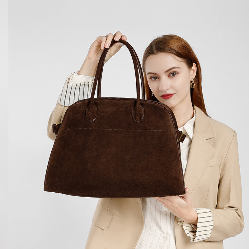 Suede Cowhide Carryall Tote