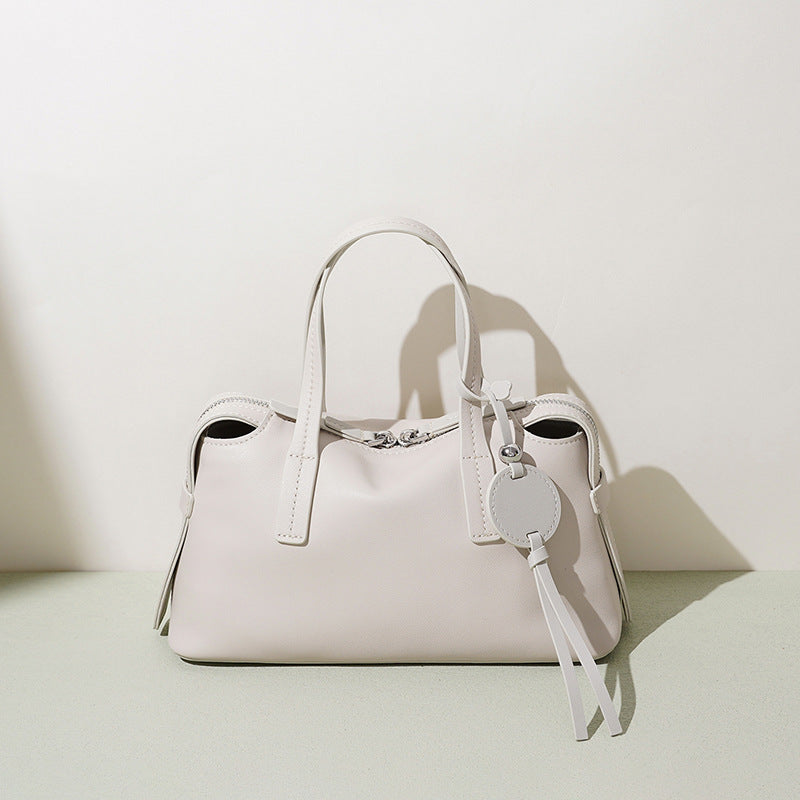 Leather Bowling Boston Bag