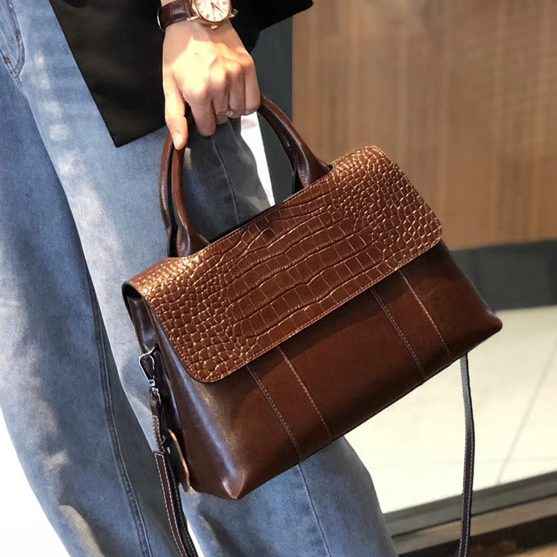 Large Leather Commuter Tote