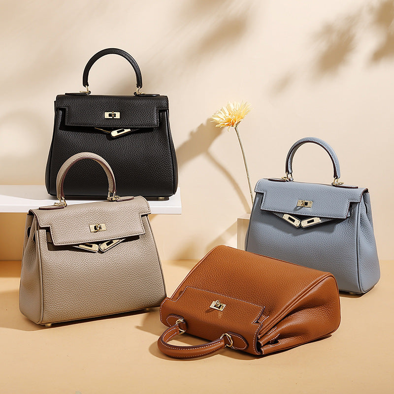 Large Top-Grain Leather Structured Crossbody