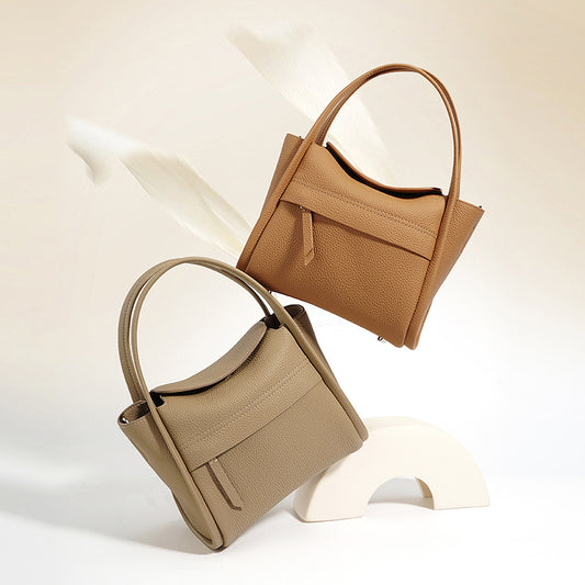 Mini Curved Leather Basket Phone Bag