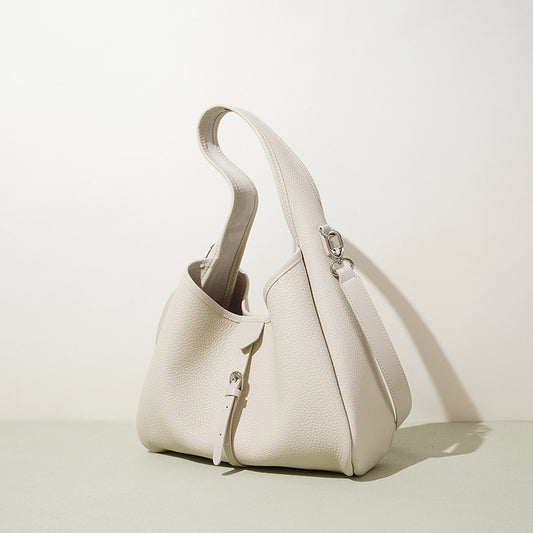 Minimal Leather Bucket Crossbody