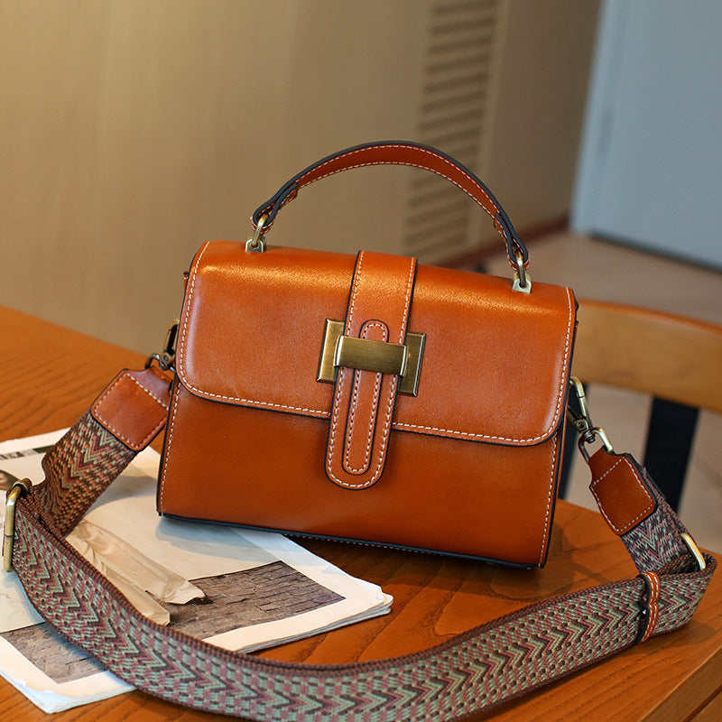 Vegetable-Tanned Leather Lock Crossbody