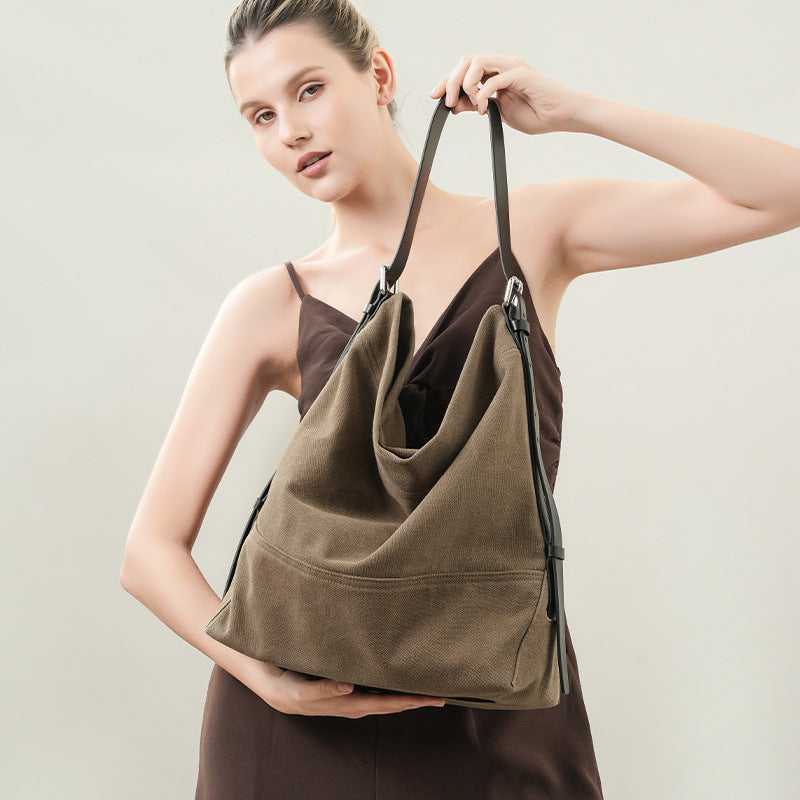 Canvas and Cowhide Oversized Tote