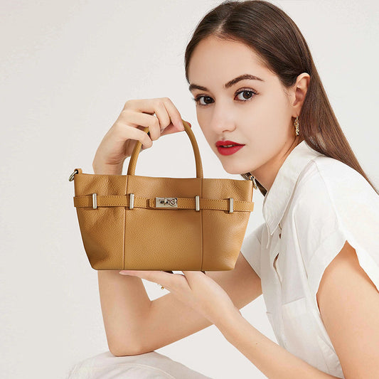 Pebbled Leather East-West Mini Tote