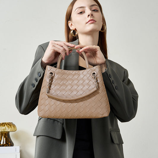 Woven Leather Shoulder Bag