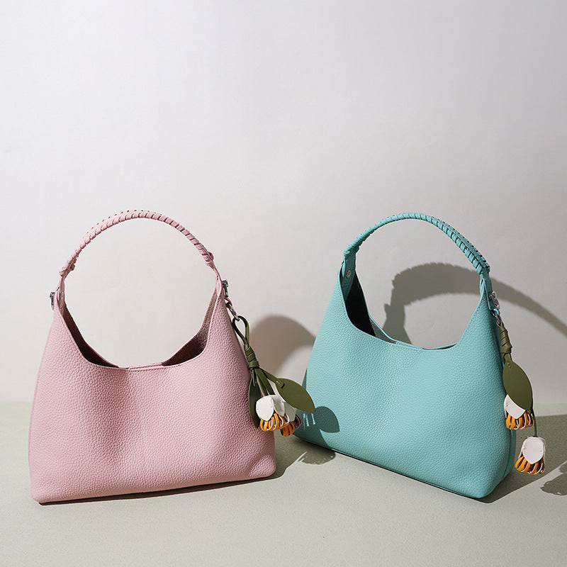 Pebbled-Finish Nested Bucket Bag Set