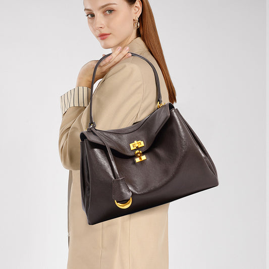 Large Cowhide Relaxed Hobo