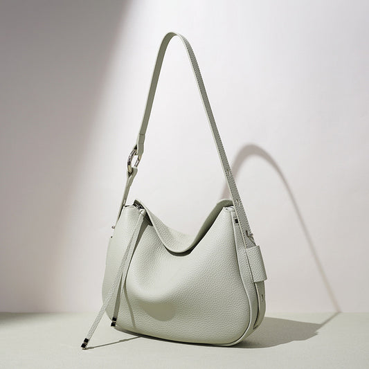 Top-Grain Leather Minimalist Shoulder Bag