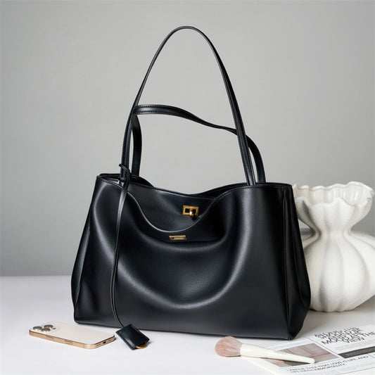 Oversized Top-Grain Leather Work Tote