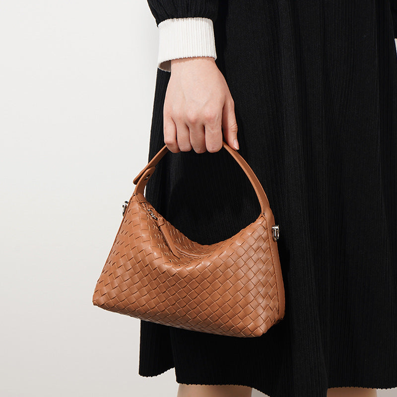 Quilted Cowhide Leather Dumpling Bag
