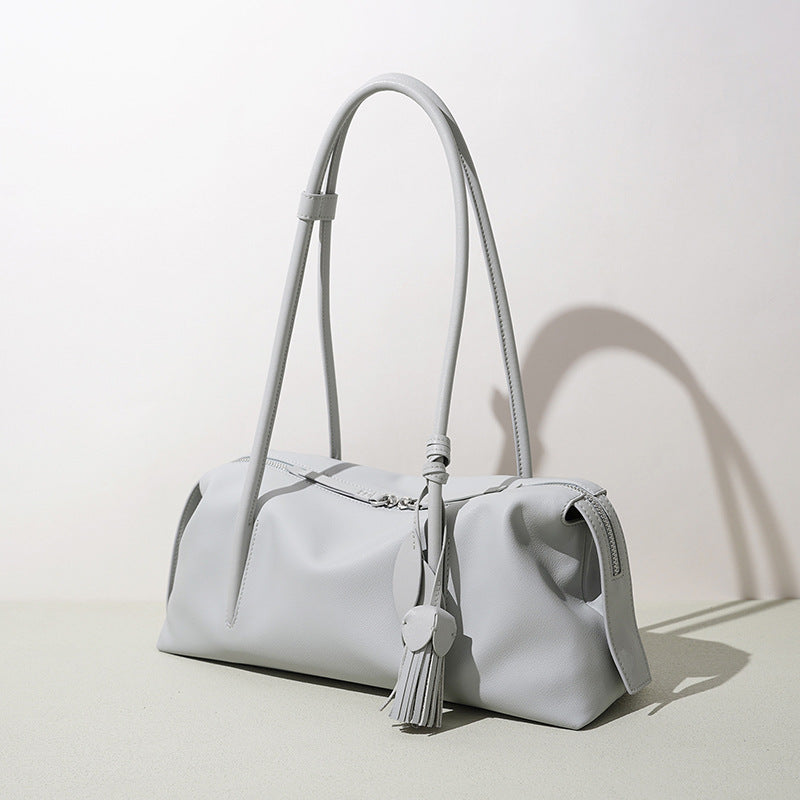 Top-Grain Leather Boston Pillow Bag