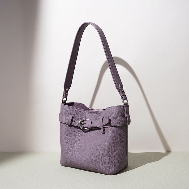 Minimal Top-Handle Bucket Bag