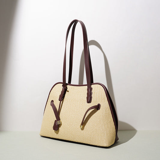 Leather and Woven Vacation Crossbody