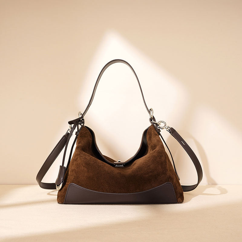Suede Leather Pillow Tote