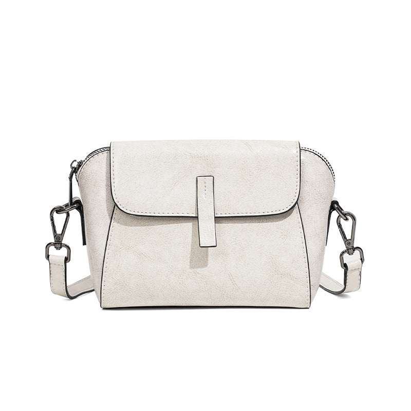 Boxy leather camera crossbody — detail view