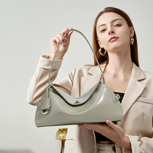 Cowhide Leather Underarm Bag