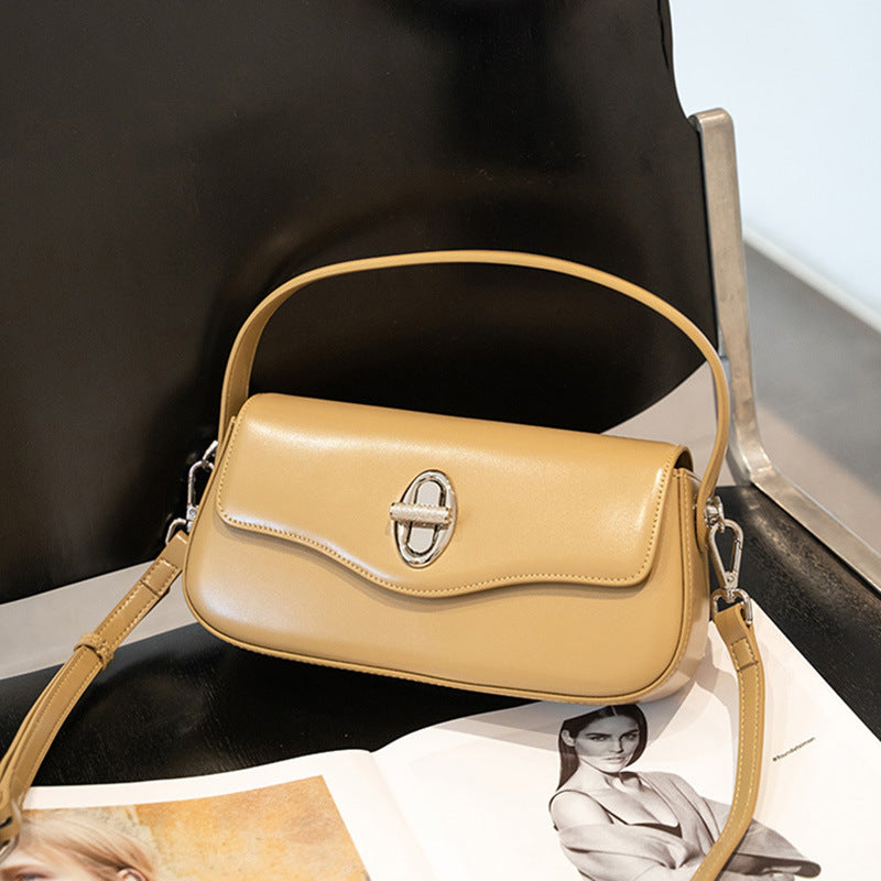 Leather Crescent Baguette Crossbody