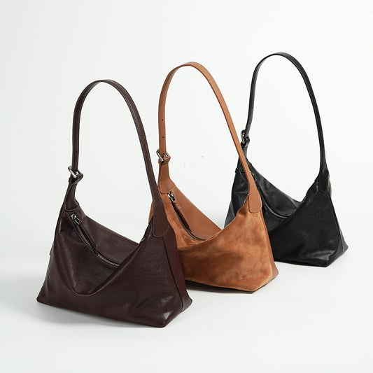 Vegetable-Tanned Cowhide Dumpling Hobo