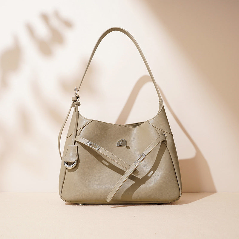 Leather Underarm Bucket Tote