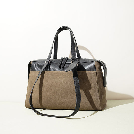 Canvas and Leather Large Crossbody